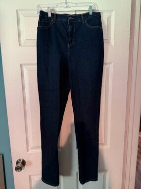 Gloria Vanderbilt Amanda Jeans Straight Leg Dark Blue size 8 Long